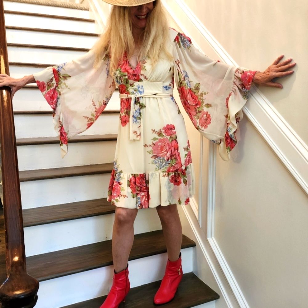 Betsey Johnson Floral Mini Dress, Size 10, $65